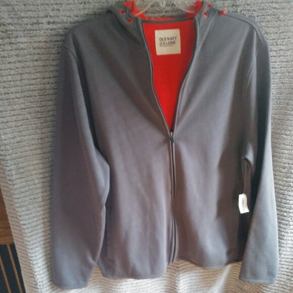Old Navy Other - Old Navy Gray Zip-Up Hoodie with Orange Lining